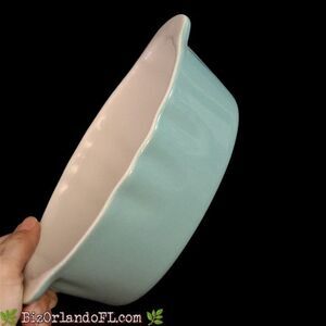 VINTAGE: Summer Oasis Light Blue Stoneware Oval Baking Dish Made in Portugal HTF